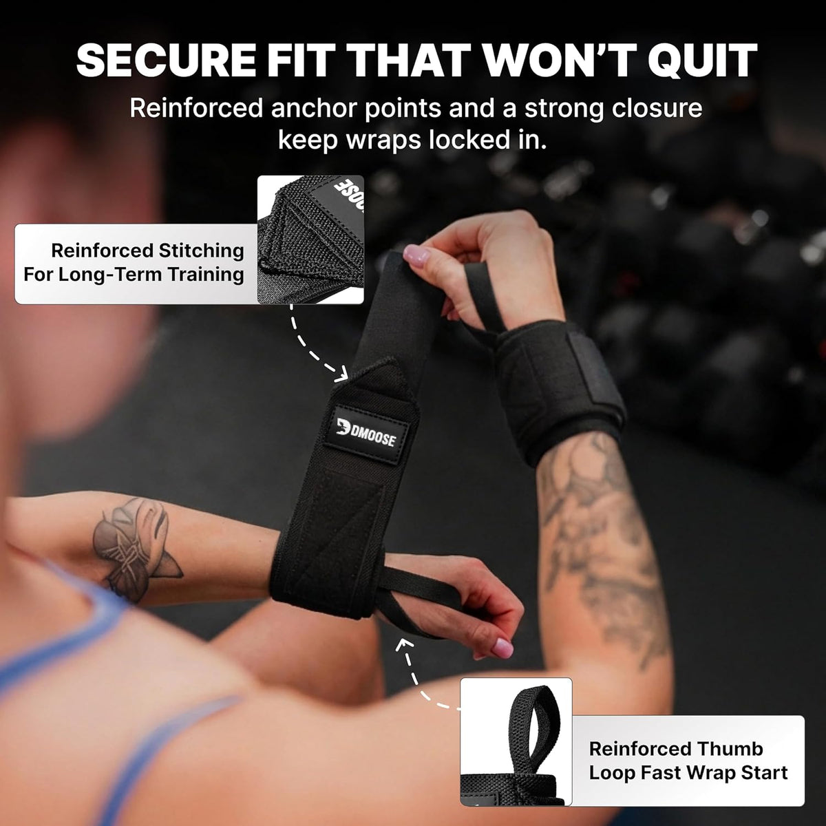 Heavy Duty 18" Wrist Wraps for Weightlifting - USPA Approved Support & Pain Relief Straps for Men & Women