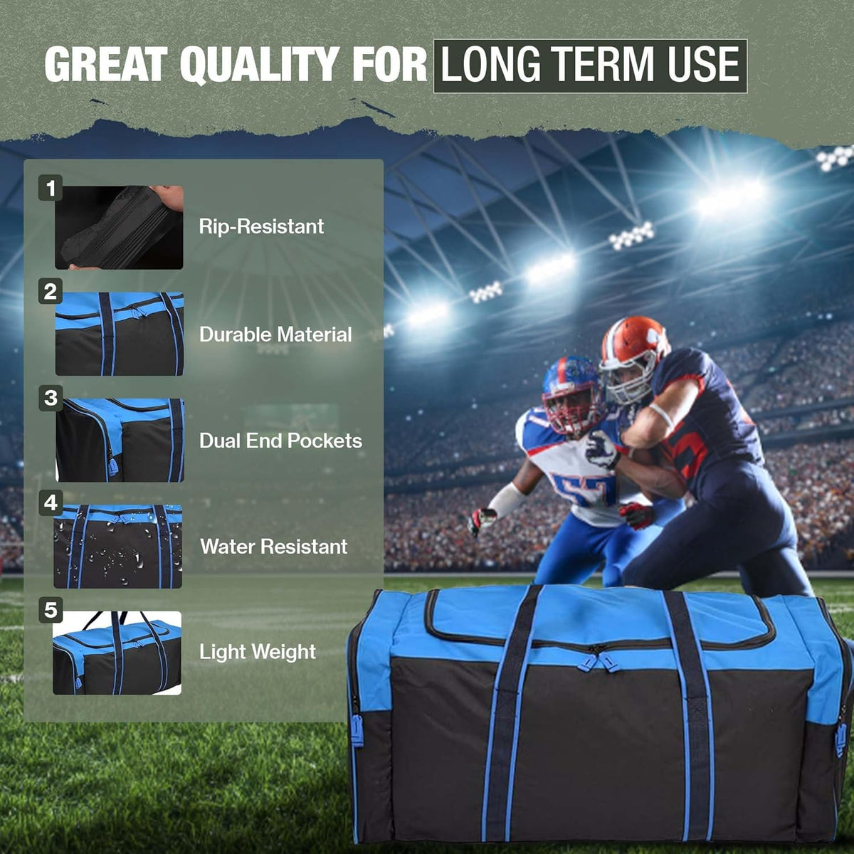 Heavy Duty Multi Pocket Durable Sports Gym Equipment Travel Duffel Bag