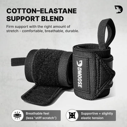Heavy Duty 18" Wrist Wraps for Weightlifting - USPA Approved Support & Pain Relief Straps for Men & Women